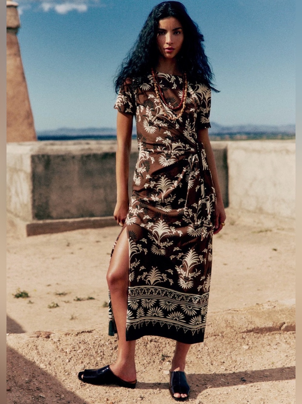 NWT Sezane Les Histories Inoui Editions Pippa Dress Mykonos Print Size M